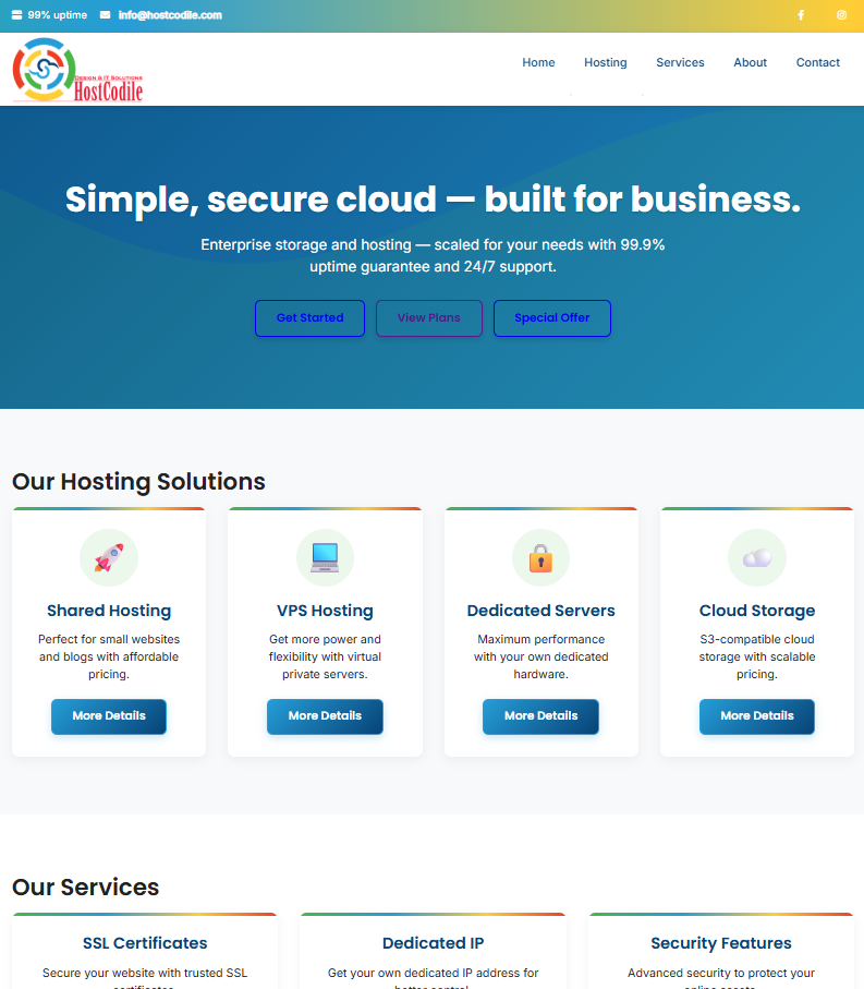 HostControl – Hosting & Server Management Portal